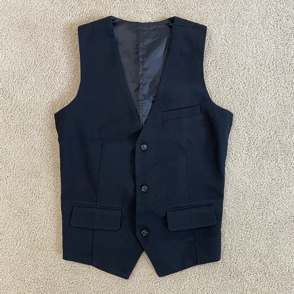 Men’s Black Wool Waistcoat/Vest Small Tall.